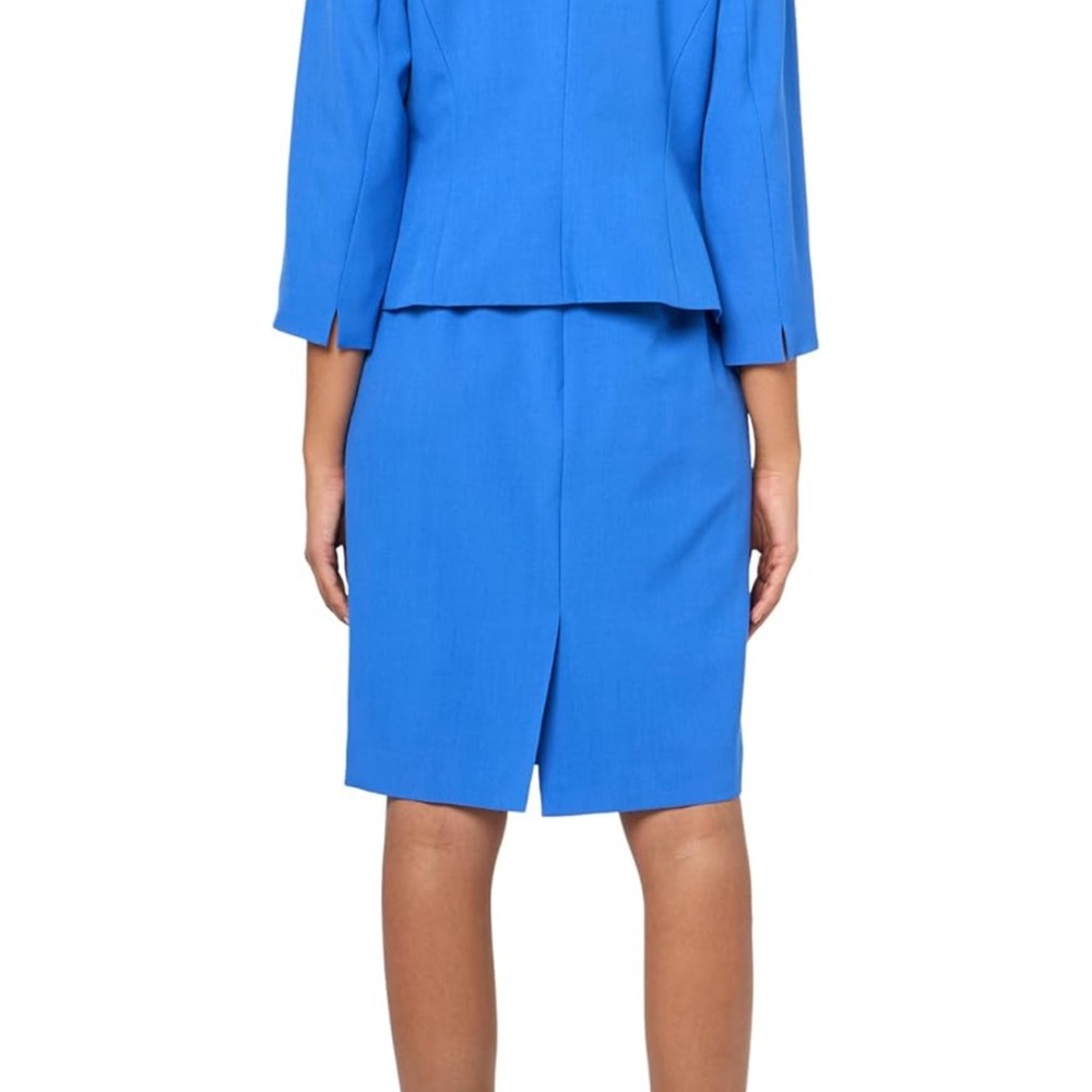 NEW Women's Le Suit Jacket/Dress Suit Cornflower Blue Dress Set - Picture 3 of 5